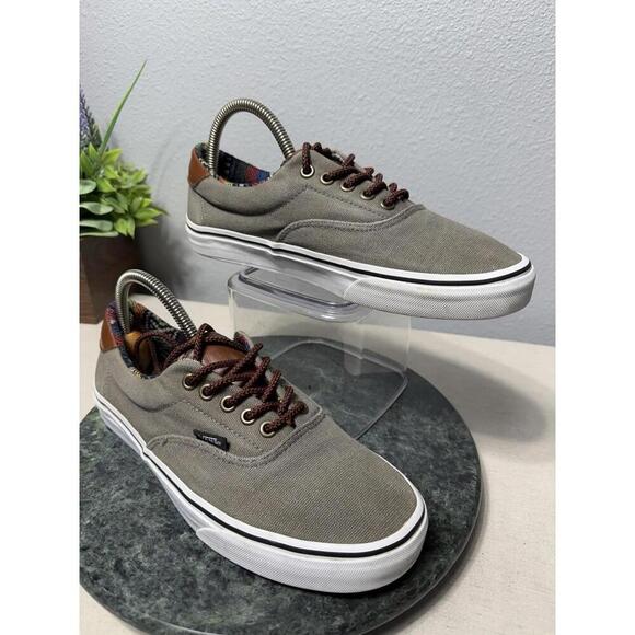 Vans Sneakers Aztec Print Men’s Size 8.5 Laceup Charcoal Canvas Shoes - Picture 1 of 9
